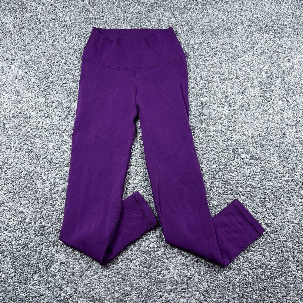 Athleta Velvet Plum Warp Knit 7/8 Tight Size S/M Yoga Workout #531777